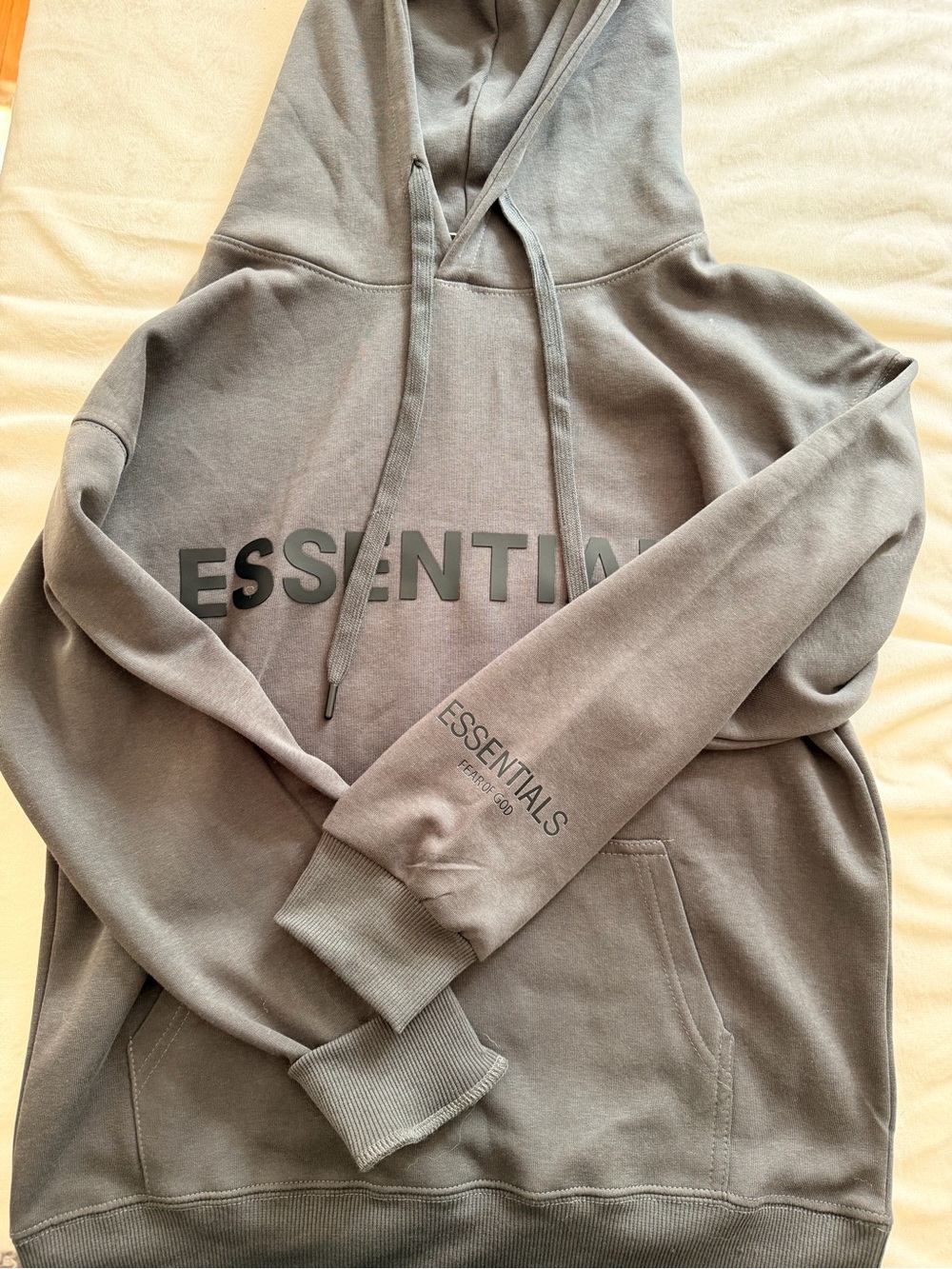 ESSENTIALS Men’s Grey Hooded Sweatshirt
